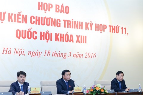 Họp báo kỳ họp thứ 11,QHK XIII.Ảnh:Văn Bình - Cổng TTĐT