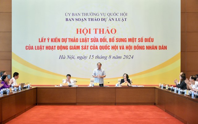 LẤY Ý KIẾN DỰ THẢO LUẬT SỬA ĐỔI, BỔ SUNG MỘT SỐ ĐIỀU CỦA LUẬT HOẠT ĐỘNG GIÁM SÁT CỦA QUỐC HỘI VÀ HỘI ĐỒNG NHÂN DÂN