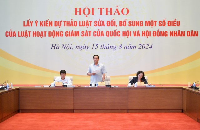 PHÓ CHỦ TỊCH QUỐC HỘI TRẦN QUANG PHƯƠNG: TIẾP TỤC THỂ CHẾ HÓA CÁC QUAN ĐIỂM CỦA ĐẢNG VỀ ĐỔI MỚI, NÂNG CAO CHẤT LƯỢNG, HIỆU QUẢ HOẠT ĐỘNG GIÁM SÁT