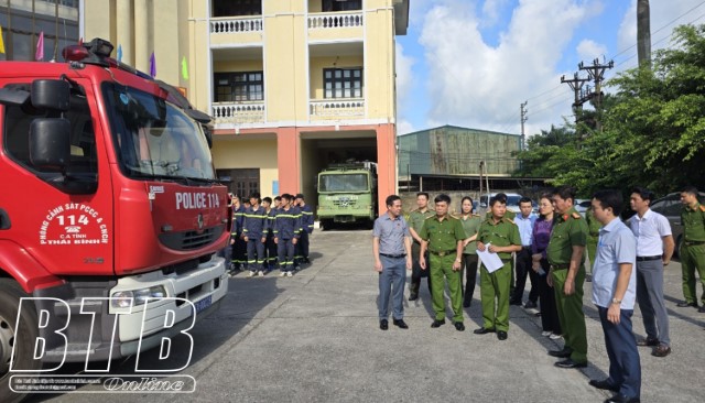 ĐOÀN ĐBQH TỈNH THÁI BÌNH KHẢO SÁT VIỆC THỰC HIỆN CHÍNH SÁCH PHÁP LUẬT VỀ PHÒNG CHÁY, CHỮA CHÁY