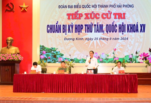 Đoàn ĐBQH thành phố Hải Phòng tiếp xúc cử tri quận Dương Kinh chuẩn bị Kỳ họp thứ 8, Quốc hội khóa XV