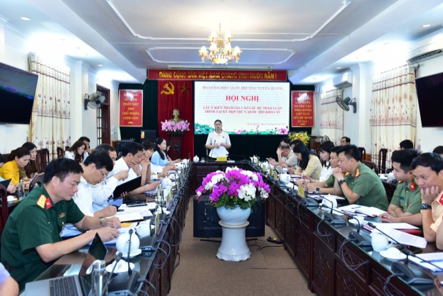 Đoàn ĐBQH tỉnh Tuyên Quang lấy ý kiến góp ý vào các dự thảo Luật trình Kỳ họp thứ 9