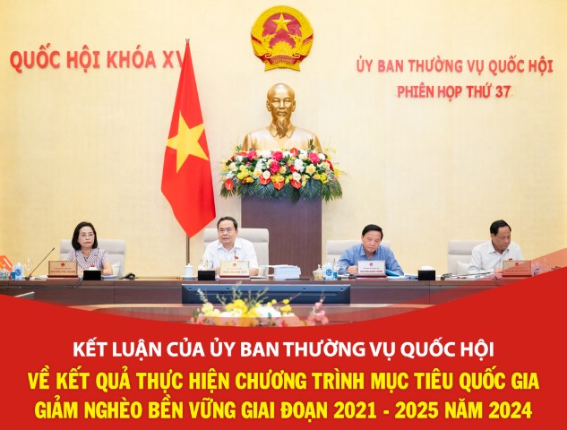 Kết luận của UBTVQH về kết quả thực hiện Chương trình mục tiêu quốc gia giảm nghèo bền vững giai đoạn 2021 - 2025 năm 2024