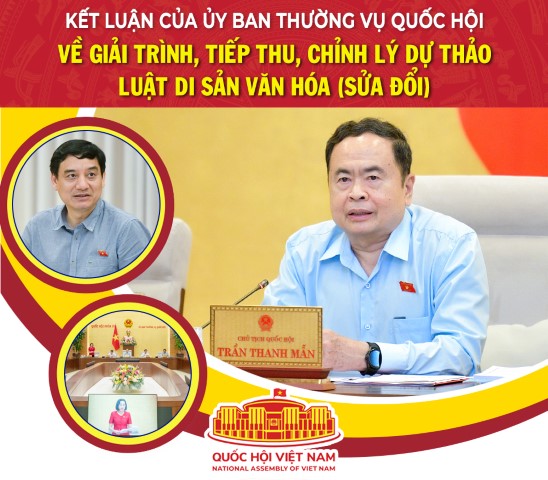 Kết luận của Ủy ban Thường vụ Quốc hội về dự thảo Luật Di sản văn hóa (sửa đổi)