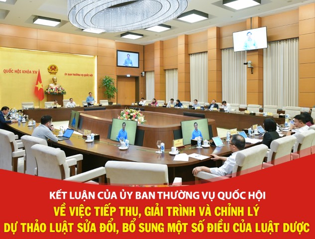 Kết luận của UBTVQH về việc tiếp thu, giải trình và chỉnh lý dự thảo Luật sửa đổi, bổ sung một số điều của Luật Dược