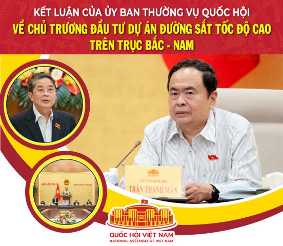 Kết luận của UBTVQH về chủ trương đầu tư Dự án đường sắt tốc độ cao trên trục Bắc - Nam