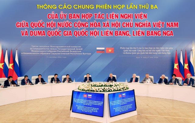 Thông cáo chung Phiên họp lần thứ ba của Ủy ban hợp tác liên Nghị viện giữa Quốc hội nước Cộng hòa xã hội chủ nghĩa Việt Nam và Duma Quốc gia Quốc hội liên bang, Liên bang Nga