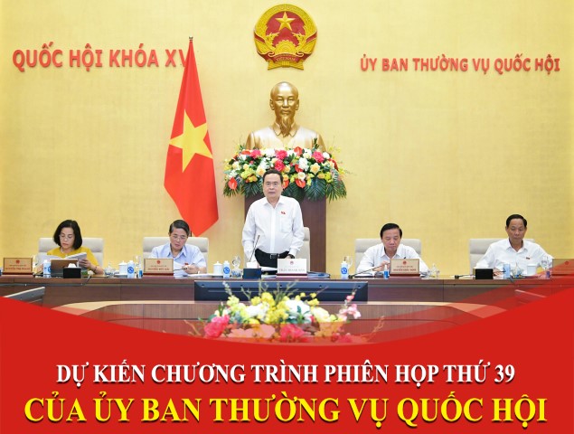 Dự kiến Chương trình Phiên họp thứ 39 của Ủy ban Thường vụ Quốc hội