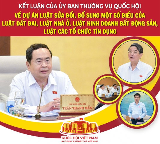 KẾT LUẬN CỦA UBTVQH VỀ DỰ ÁN LUẬT SỬA ĐỔI, BỔ SUNG MỘT SỐ ĐIỀU CỦA LUẬT ĐẤT ĐAI, LUẬT NHÀ Ở, LUẬT KINH DOANH BẤT ĐỘNG SẢN, LUẬT CÁC TỔ CHỨC TÍN DỤNG