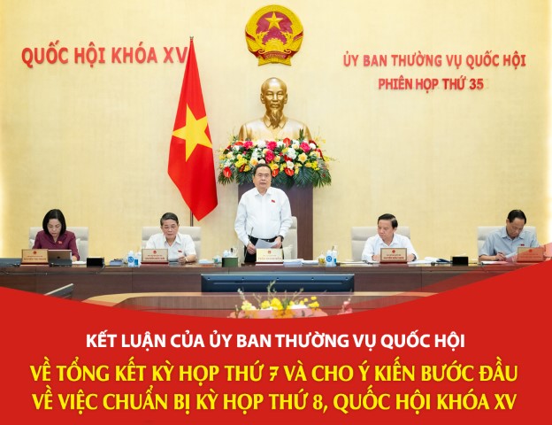 KẾT LUẬN CỦA ỦY BAN THƯỜNG VỤ QUỐC HỘI VỀ TỔNG KẾT KỲ HỌP THỨ 7 VÀ CHO Ý KIẾN BƯỚC ĐẦU VỀ VIỆC CHUẨN BỊ KỲ HỌP THỨ 8, QUỐC HỘI KHÓA XV