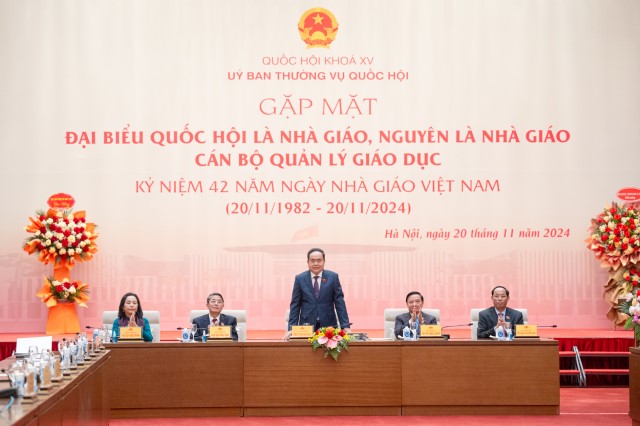 Chủ tịch Quốc hội Trần Thanh Mẫn gặp mặt ĐBQH là nhà giáo, nguyên là nhà giáo, cán bộ quản lý giáo dục