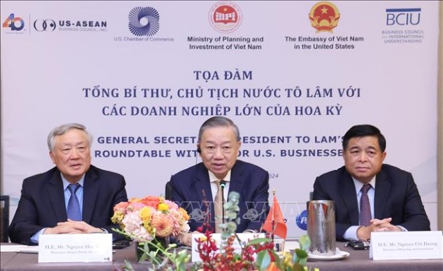 Tổng Bí thư, Chủ tịch nước Tô Lâm dự toạ đàm với các doanh nghiệp hàng đầu Hoa Kỳ