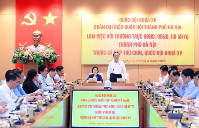Đoàn đại biểu Quốc hội Thành phố Hà Nội làm việc với các cơ quan trước Kỳ họp thứ 9, Quốc hội khóa XV