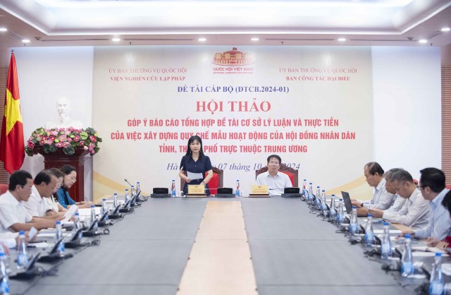 Hội thảo Góp ý xây dựng Quy chế mẫu hoạt động của Hội đồng nhân dân tỉnh, thành phố trực thuộc Trung ương