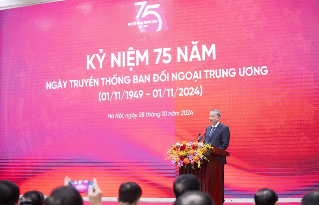 Tổng Bí thư Tô Lâm dự Kỷ niệm 75 năm Ngày truyền thống Ban Đối ngoại Trung ương