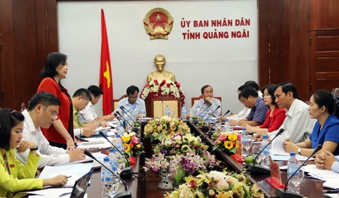 Đoàn giám sát của Hội đồng Dân tộc làm việc với Uỷ ban nhân dân tỉnh Quảng Ngãi