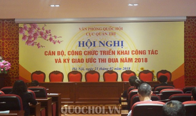 CỤC QUẢN TRỊ TỔ CHỨC HỘI NGHỊ TRIỂN KHAI CÔNG TÁC VÀ KÝ GIAO ƯỚC THI ĐUA NĂM 2018