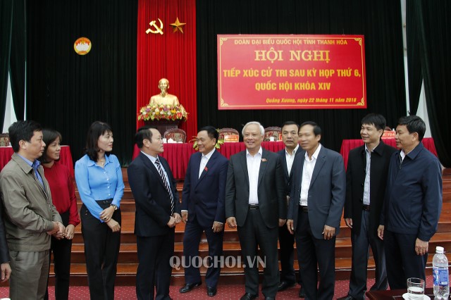 PHÓ CHỦ TỊCH QUỐC HỘI UÔNG CHU LƯU TIẾP XÚC CỬ TRI TỈNH THANH HOÁ