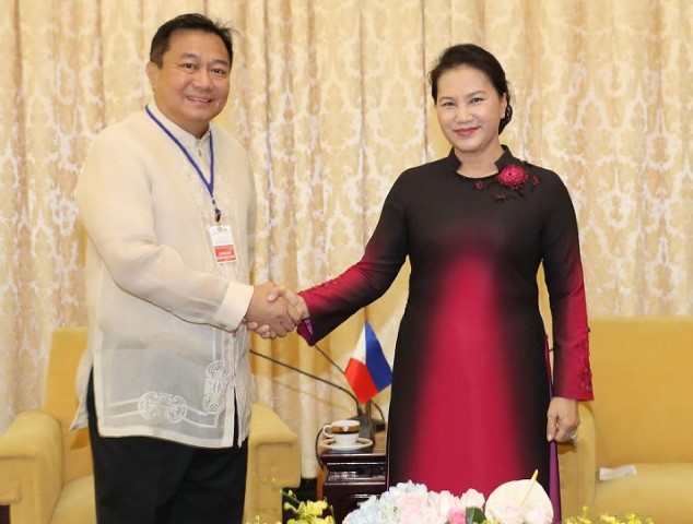 Chủ tịch Quốc hội Nguyễn Thị Kim Ngân tiếp Chủ tịch Hạ nghị viện Philippines Pantaleon Alvarez