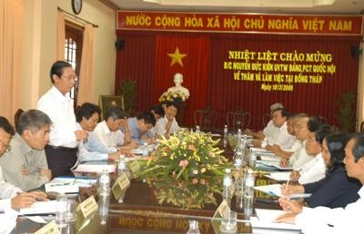 Phó chủ tịch QH Nguyễn Đức Kiên thăm và làm việc tại Đồng Tháp