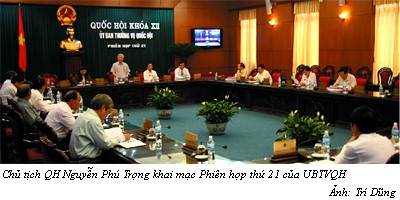 Khai mạc phiên họp thứ 21 của Ủy ban Thường vụ QH