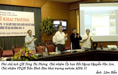 Khai trương website AIPA – 31 và giới thiệu sách QH Việt Nam hướng tới Đại hội đồng AIPA – 31