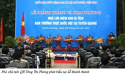 Khánh thành và khai trương Nhà lưu niệm khu di tích Ban Thường trực QH