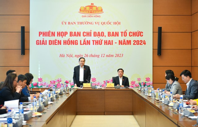 PHÓ CHỦ TỊCH THƯỜNG TRỰC QUỐC HỘI TRẦN THANH MẪN CHỦ TRÌ PHIÊN HỌP BAN CHỈ ĐẠO, BAN TỔ CHỨC GIẢI DIÊN HỒNG LẦN THỨ HAI - NĂM 2024