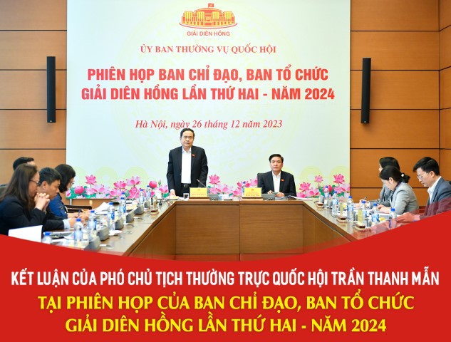 KẾT LUẬN CỦA PHÓ CHỦ TỊCH THƯỜNG TRỰC QUỐC HỘI TRẦN THANH MẪN - TRƯỞNG BAN CHỈ ĐẠO GIẢI DIÊN HỒNG TẠI PHIÊN HỌP CỦA BAN CHỈ ĐẠO, BAN TỔ CHỨC GIẢI