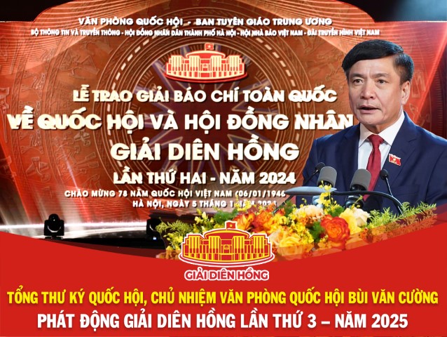 TỔNG THƯ KÝ QUỐC HỘI, CHỦ NHIỆM VĂN PHÒNG QUỐC HỘI BÙI VĂN CƯỜNG PHÁT ĐỘNG GIẢI DIÊN HỒNG LẦN THỨ 3 – NĂM 2025