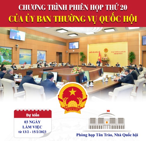 CHƯƠNG TRÌNH PHIÊN HỌP THỨ 20 CỦA ỦY BAN THƯỜNG VỤ QUỐC HỘI