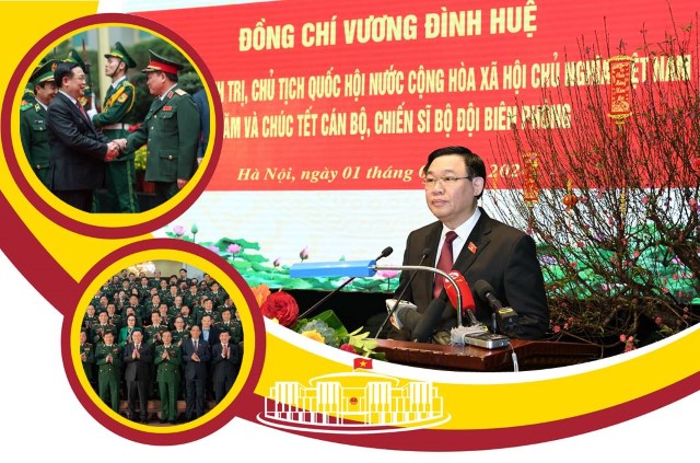 CHỦ TỊCH QUỐC HỘI VƯƠNG ĐÌNH HUỆ: QUÁN TRIỆT SÂU SẮC QUAN ĐIỂM NƠI NÀO KHÓ KHĂN NHẤT, QUÂN ĐỘI PHẢI CÓ MẶT VÀ BỘ ĐỘI BIÊN PHÒNG PHẢI LÀ ĐIỂM TỰA TRÊN BIÊN GIỚI