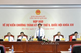 HÌNH ẢNH TỔNG THƯ KÝ QUỐC HỘI, CHỦ NHIỆM VĂN PHÒNG QUỐC HỘI NGUYỄN HẠNH PHÚC CHỦ TRÌ HỌP BÁO DỰ KIẾN CHƯƠNG TRÌNH KỲ HỌP THỨ 9 QUỐC HỘI KHÓA XIV