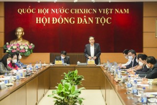 PHÓ CHỦ TỊCH THƯỜNG TRỰC QUỐC HỘI TRẦN THANH MẪN LÀM VIỆC VỚI THƯỜNG TRỰC HỘI ĐỒNG DÂN TỘC